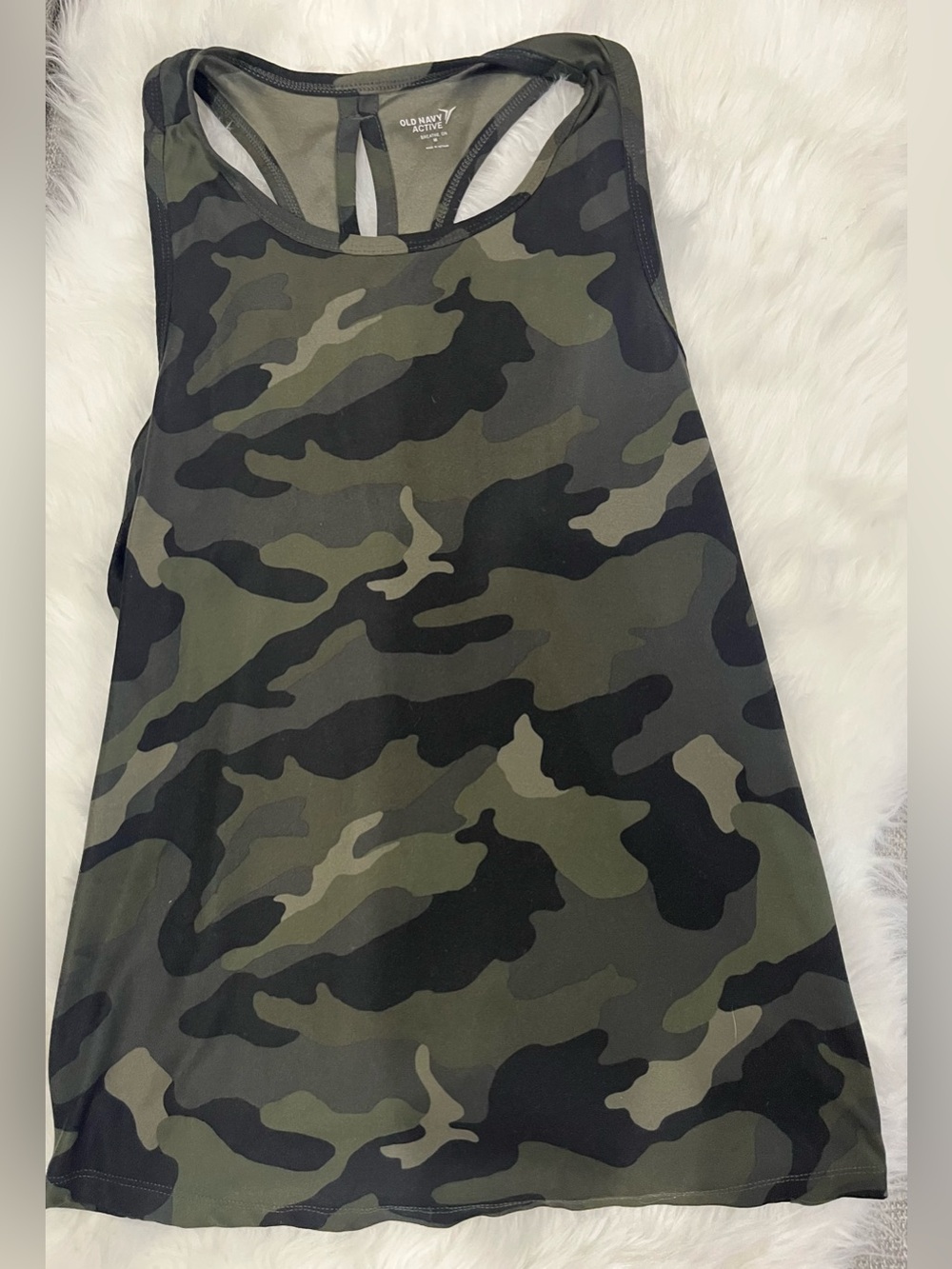 Old Navy Women's Camouflage Racerback Tank - Green & Black